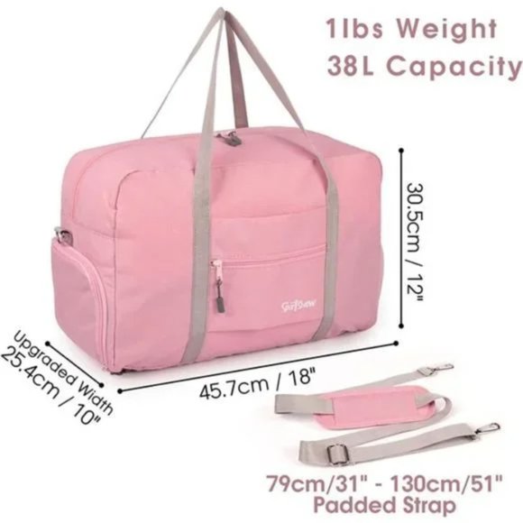New Travel Duffel Bag for Men and Women Lightweight 1-Pink - Picture 4 of 7